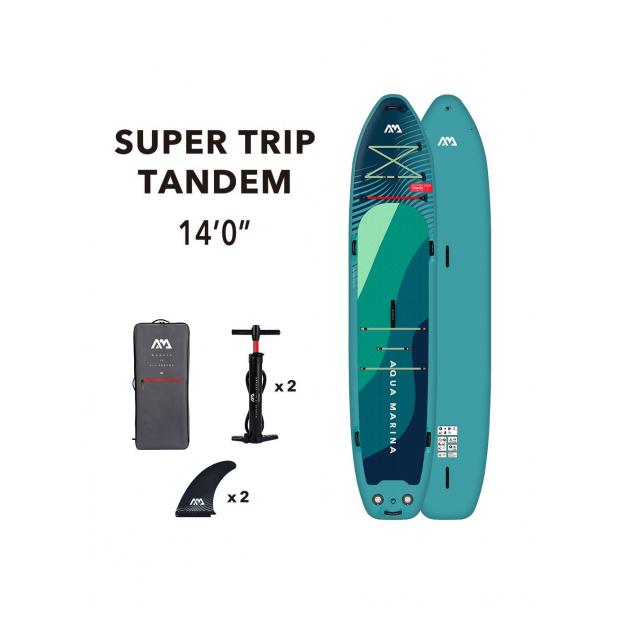 SUP-доска надувная семейная Aqua Marina Super Trip Tandem 14'0" S24 - Аритикул Aqua Marina Super Trip Tandem 14'0" S24-430 - Фото 1