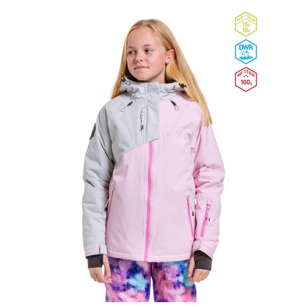 КУРТКА ПОДРОСТК. MEATFLY «DELIAH JACKET» - Аритикул DELIAH-2-GREY/PASTEL PINK-146 - Фото 19