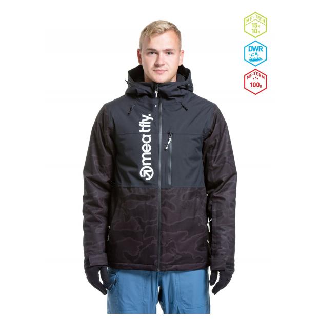 Сноубордическая куртка MEATFLY «MANIFOLD» - Аритикул MANIFOLD-2-SLATE BLUE/BLACK-M - Фото 1