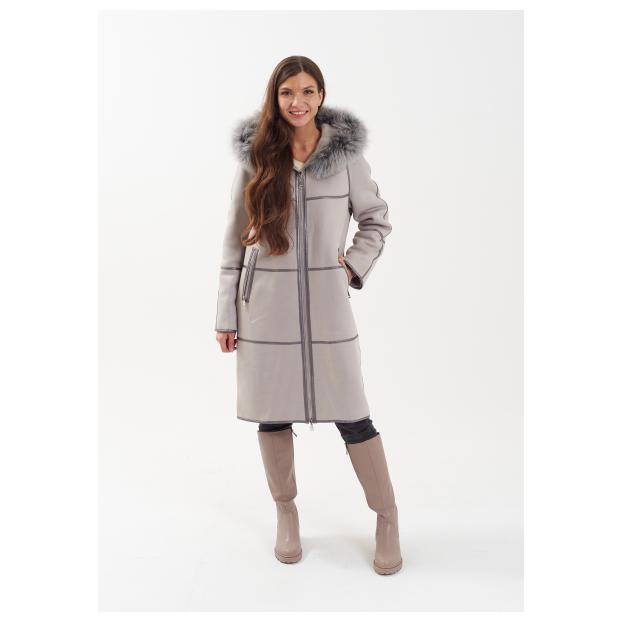 Дубленка женская двусторнняя VITIA  - Аритикул M22717-100-коричневый-4XL (48-50) - Фото 1