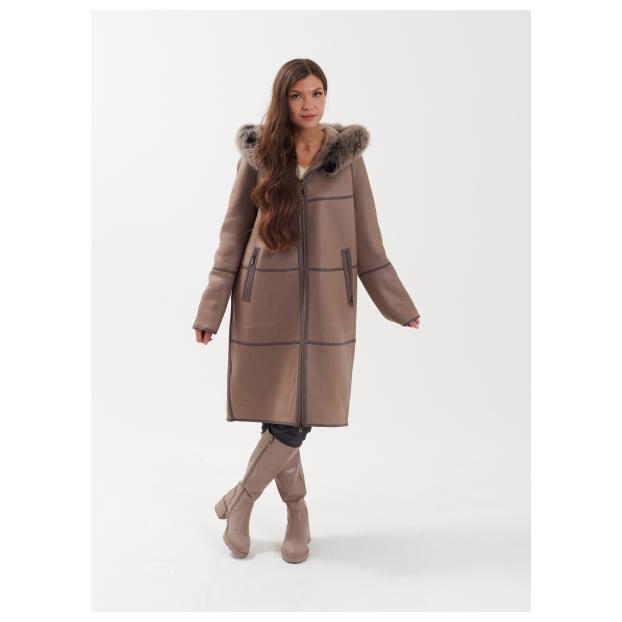 Дубленка женская двусторнняя VITIA  - Аритикул M22717-100-коричневый-4XL (48-50) - Фото 19