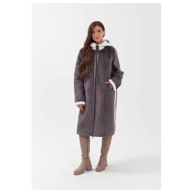 Пальто женское двусторннее VITIA  - Аритикул 23128-коричневый-4XL (52-54) - Фото 1