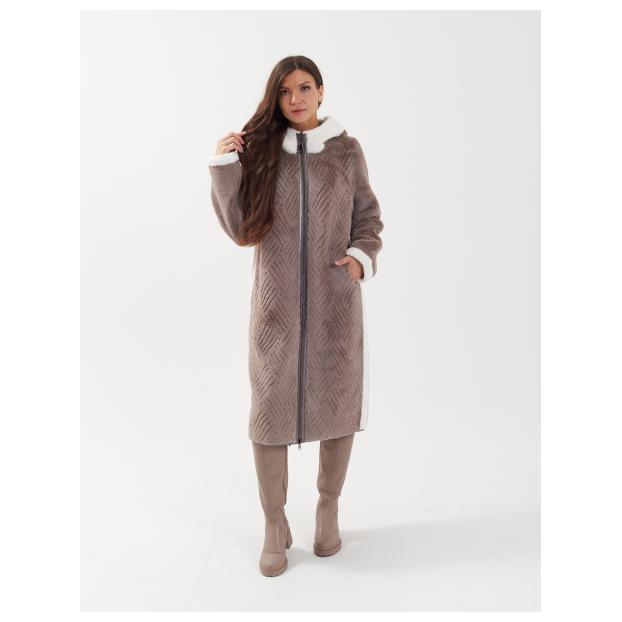 Пальто женское двусторннее VITIA  - Аритикул 23128-коричневый-4XL (52-54) - Фото 13