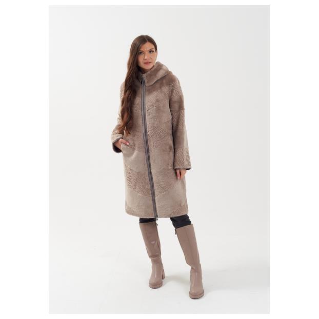 Пальто женское двустороннее VITIA  - Аритикул 23116-100-коричневый-5XL (50-52) - Фото 1