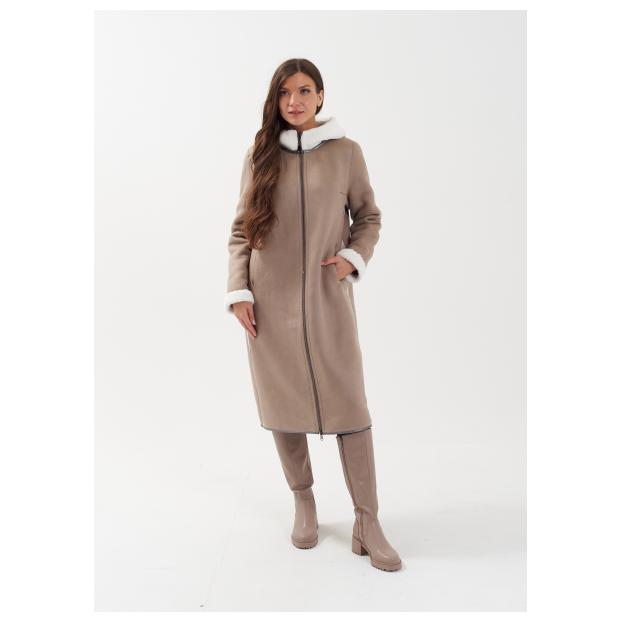 Пальто женское двусторннее VITIA  - Аритикул 23128-коричневый-4XL (52-54) - Фото 14