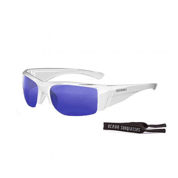 Спортивные очки (нетонущие) OCEAN Guadalupe (Frame matte black revo green) - Аритикул Guadalupe-Shiny white withRevo blue lens) - Фото 3