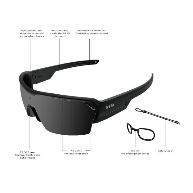 Спортивные очки RACE Matt Black / Grey Polirized lens (STD) - Аритикул 065172-Black / Revo Blue - Фото 2
