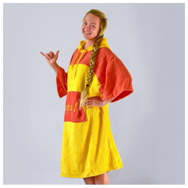 Флисовое пончо SOUL двухцветное - Аритикул Soul-poncho-two-color-yellow-grey - Фото 35