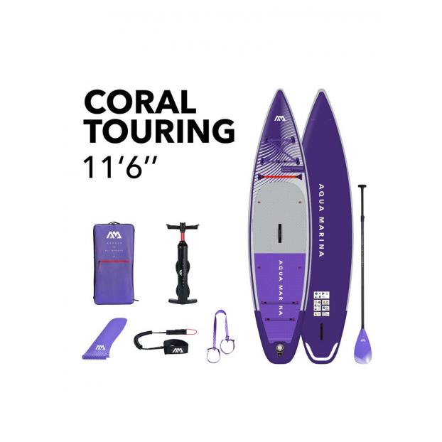 SUP-доска надувная с веслом для туризма Aqua Marina Coral Touring (Night Fade) 11'6" S24 - Аритикул Aqua Marina Coral Touring (Night Fade) 11'6" S24-328 - Фото 1