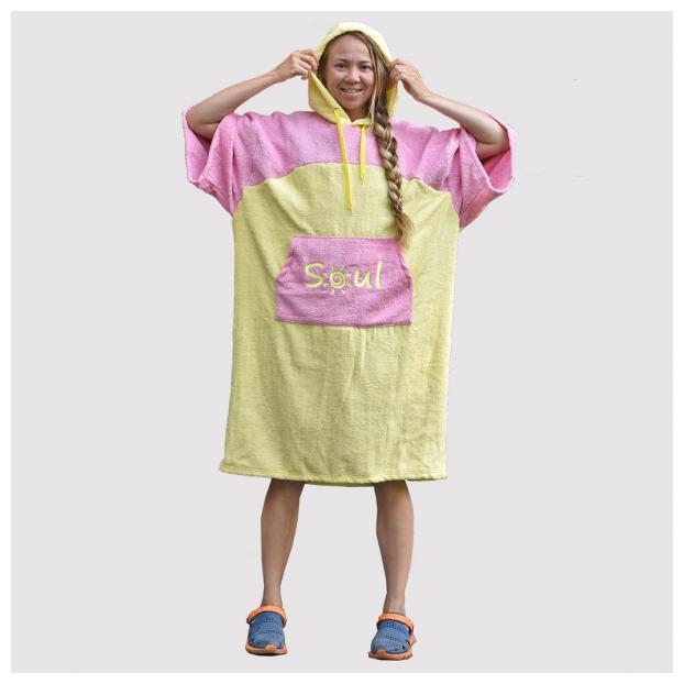 Флисовое пончо SOUL двухцветное - Аритикул Soul-poncho-two-color-pink-yellow - Фото 38