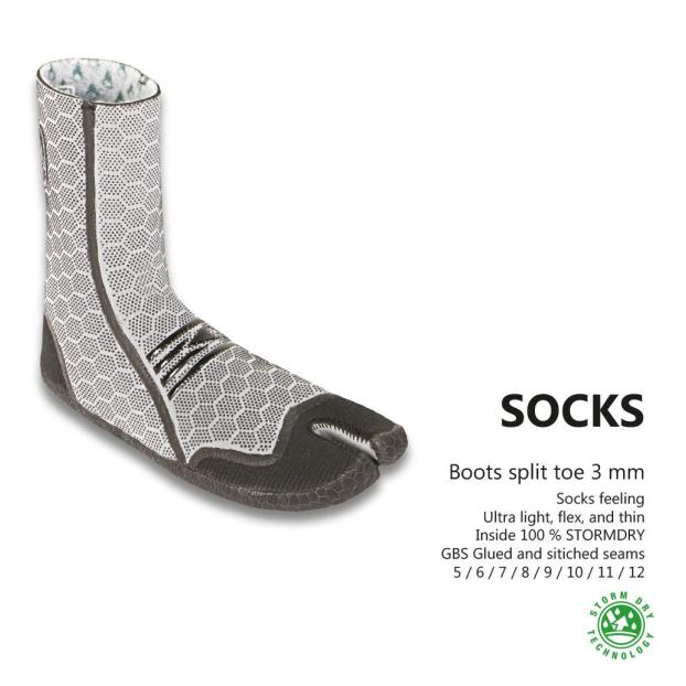 ГИДРОНОСКИ  SOORUZ «SPLIT SOCKS»  3 ММ - Аритикул SOORUZ «SPLIT SOCKS» 3 ММ Grey 7 - Фото 1