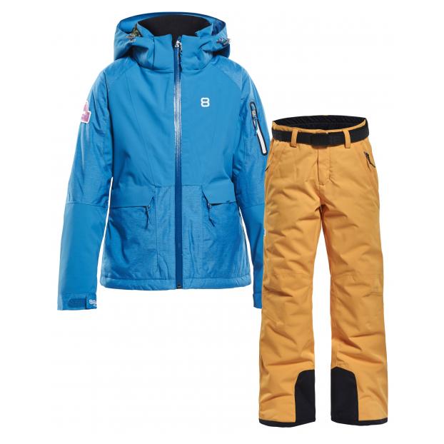 Костюм 8848 Altitude: куртка FLOWER fjord blue  + брюки GRACE - Аритикул 8824-8815-FLOWER fjord blue + GRACE clementine 140 - Фото 1
