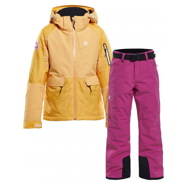 Костюм 8848 Altitude: куртка FLOWER clementine  + брюки GRACE - Аритикул 8824-8815-FLOWER clementine + GRACE fjord blue 130 - Фото 1