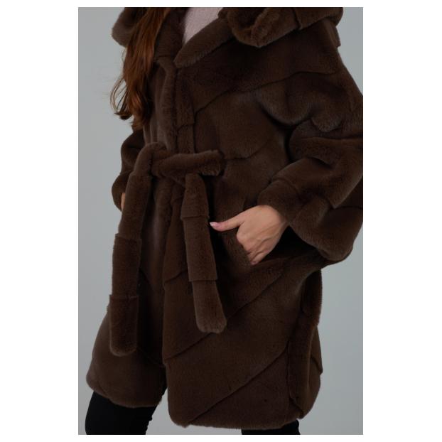 Женская шубка из искусственного меха VITIA WJ - Аритикул 18186B-Коричневый-3XL(50-52) - Фото 17