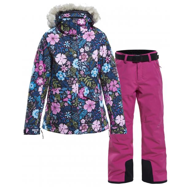 Костюм 8848 Altitude: куртка LYKKE flower + брюки GRACE - Аритикул 8814-8815-LYKKE flower + GRACE pink 140 - Фото 1