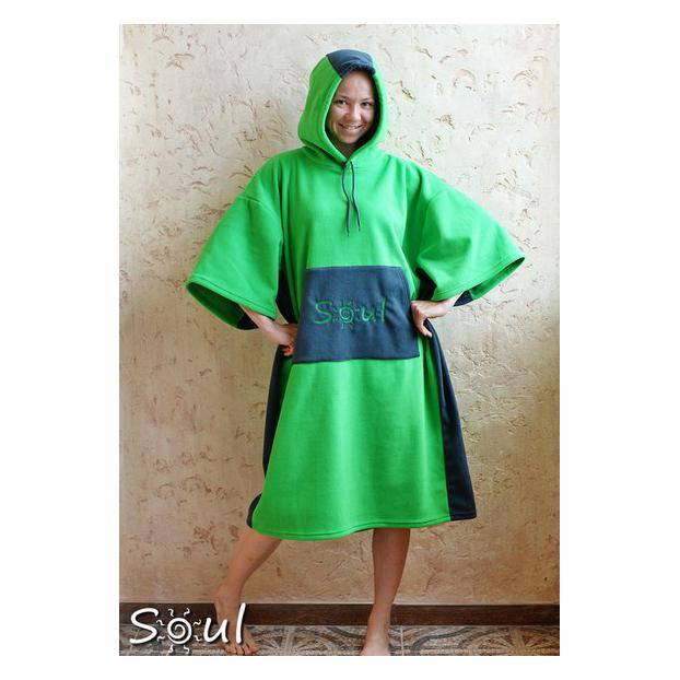 Флисовое пончо SOUL (зеленый с графитовыми вставками) - Аритикул Soul-gb01 - Фото 1