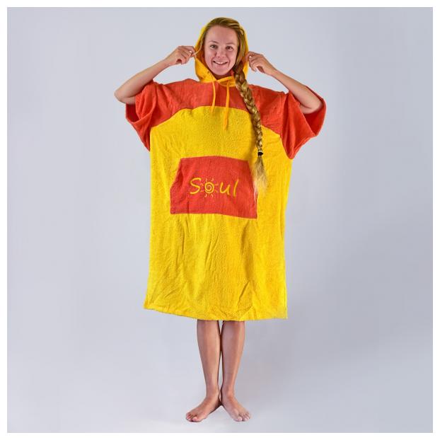 Флисовое пончо SOUL двухцветное - Аритикул Soul-poncho-two-color-yellow-red - Фото 34