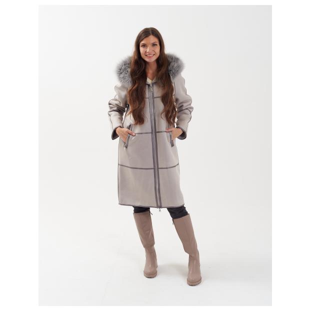 Дубленка женская двусторнняя VITIA  - Аритикул M22717-100-коричневый-4XL (48-50) - Фото 3