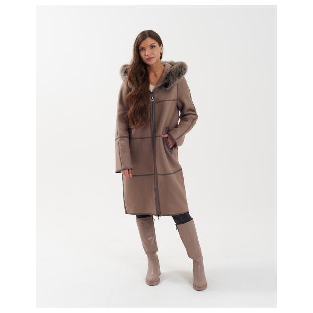 Дубленка женская двусторнняя VITIA  - Аритикул M22717-100-коричневый-4XL (48-50) - Фото 21
