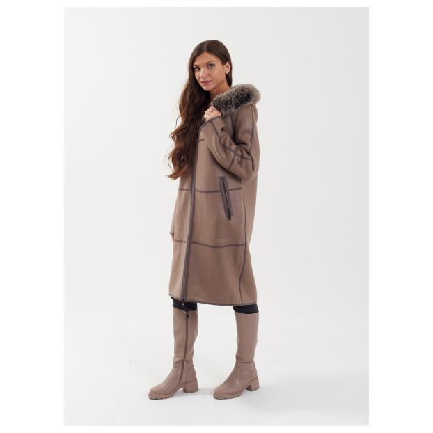Дубленка женская двусторнняя VITIA  - Аритикул M22717-100-коричневый-4XL (48-50) - Фото 22