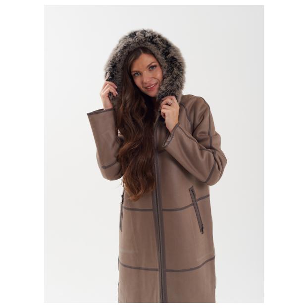Дубленка женская двусторнняя VITIA  - Аритикул M22717-100-коричневый-4XL (48-50) - Фото 23