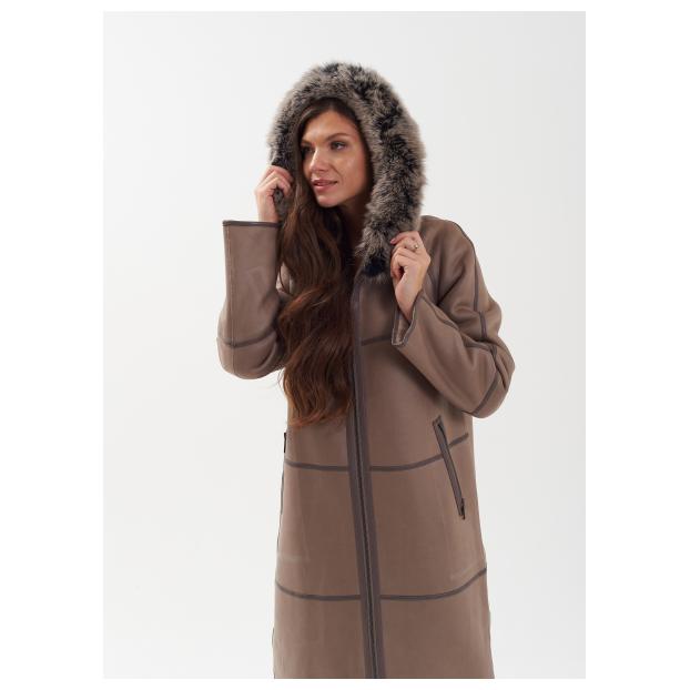 Дубленка женская двусторнняя VITIA  - Аритикул M22717-100-коричневый-4XL (48-50) - Фото 24