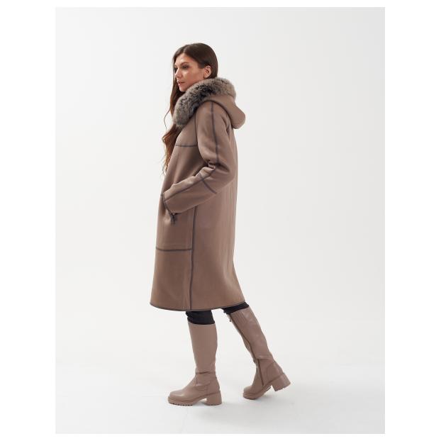 Дубленка женская двусторнняя VITIA  - Аритикул M22717-100-коричневый-4XL (48-50) - Фото 26