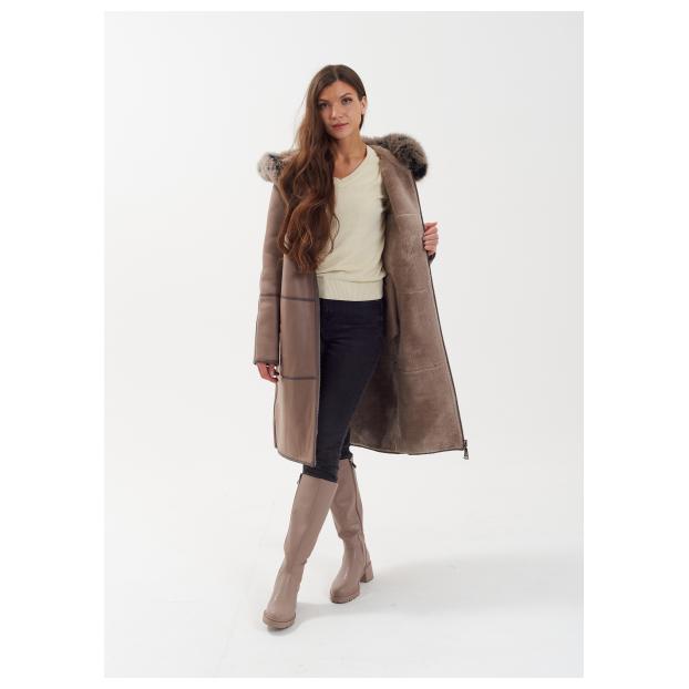 Дубленка женская двусторнняя VITIA  - Аритикул M22717-100-коричневый-4XL (48-50) - Фото 28