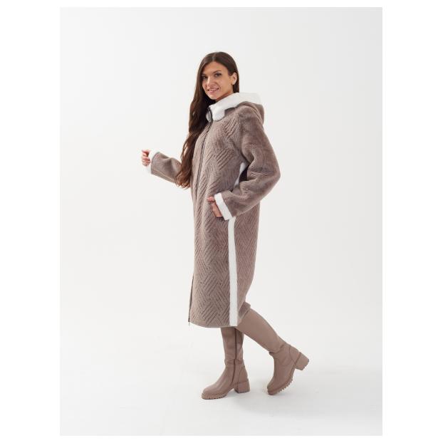 Пальто женское двусторннее VITIA  - Аритикул 23128-коричневый-4XL (52-54) - Фото 15