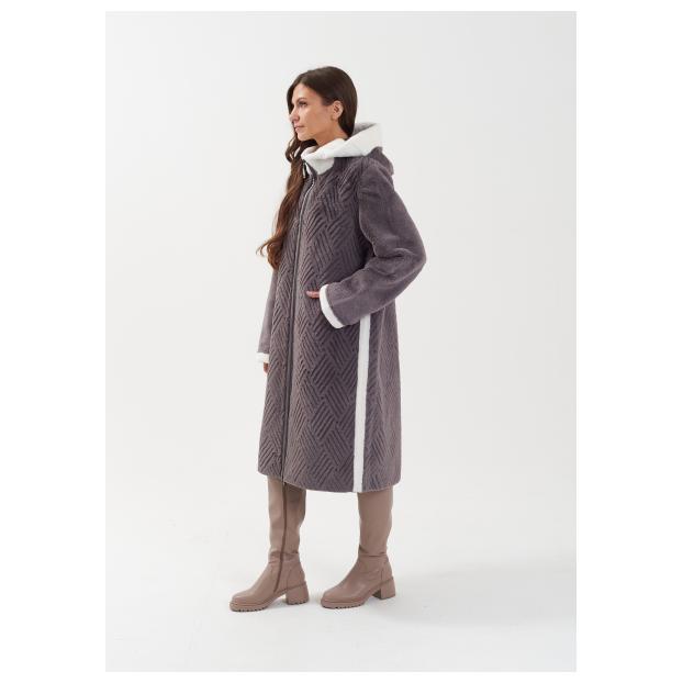 Пальто женское двусторннее VITIA  - Аритикул 23128-серый-3XL (50-52) - Фото 4