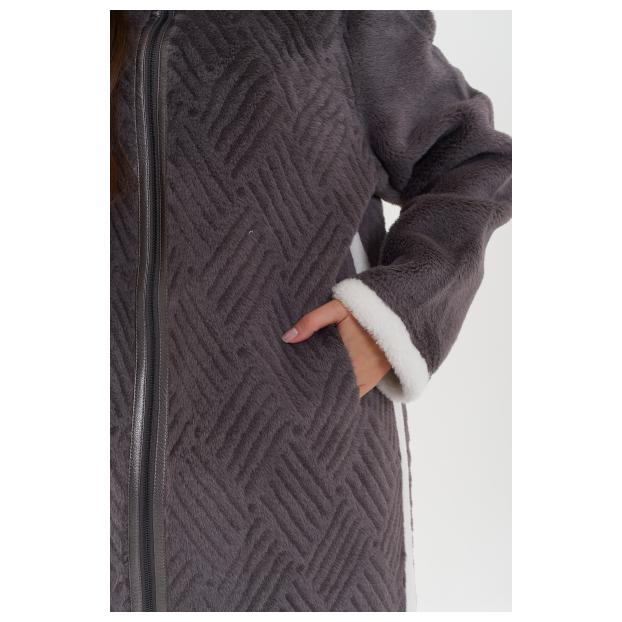 Пальто женское двусторннее VITIA  - Аритикул 23128-серый-3XL (50-52) - Фото 10