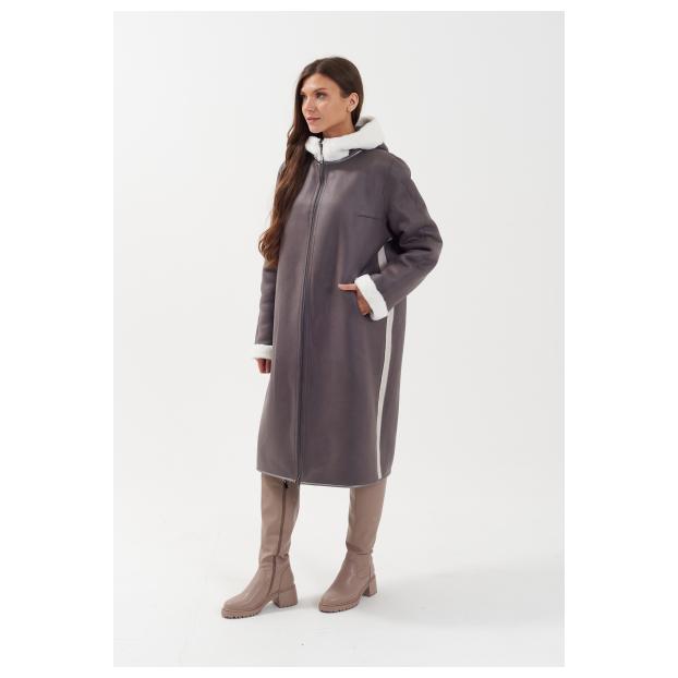 Пальто женское двусторннее VITIA  - Аритикул 23128-серый-3XL (50-52) - Фото 12