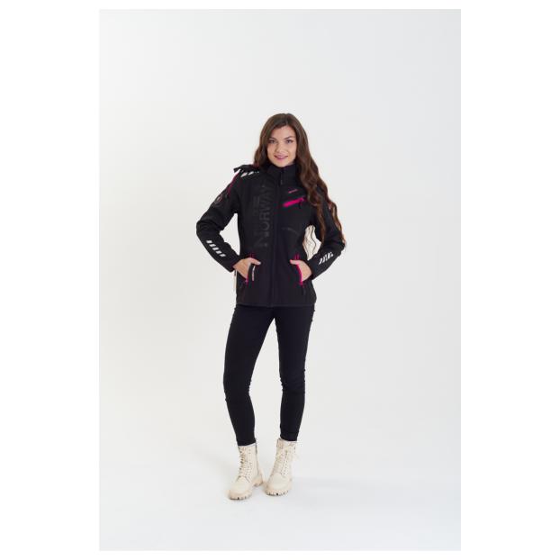 Софтшеловая куртка женская GEOGRAPHICAL NORWAY «REINE» - Аритикул WW7008F/G-BLACK/PINK-L - Фото 2