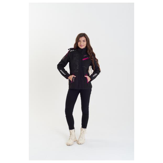 Софтшеловая куртка женская GEOGRAPHICAL NORWAY «REINE» - Аритикул WW7008F/G-BLACK/PINK-S - Фото 2