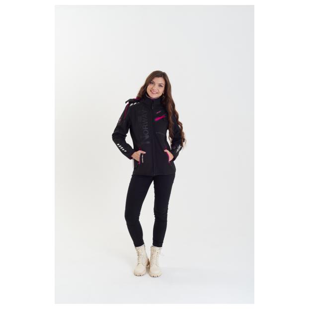 Софтшеловая куртка женская GEOGRAPHICAL NORWAY «REINE» - Аритикул WW7008F/G-BLACK/PINK-S - Фото 4