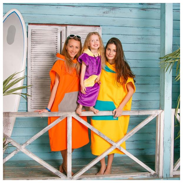 Пончо SURF SILVER - Аритикул Пончо SURF SILVER  (оранжево-серое) - Фото 1